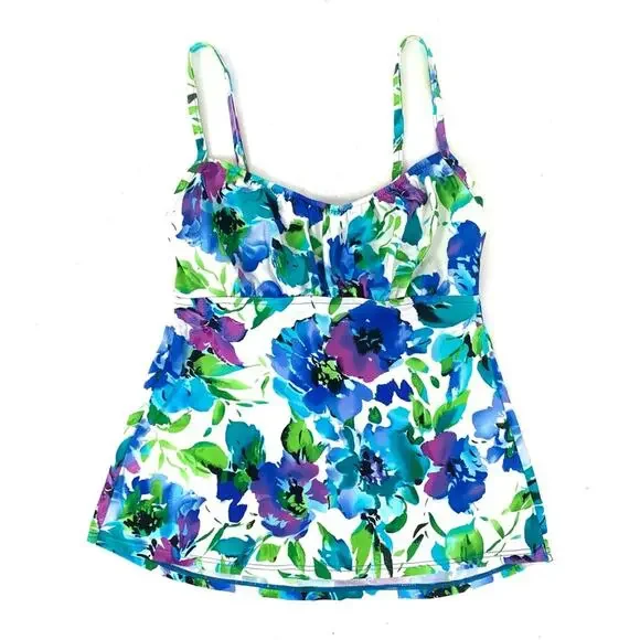White Floral Tankini - Picture 3 of 11